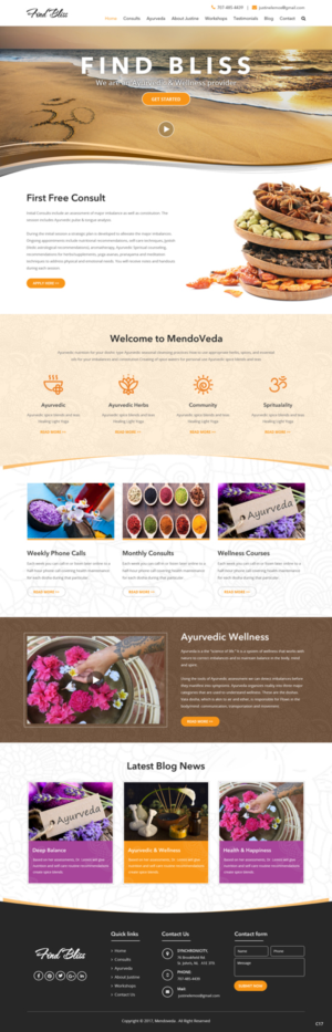 Wordpress Design by pb for at One yOga | Design: #13487695
