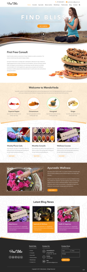 Wordpress Design by pb for at One yOga | Design: #13487696