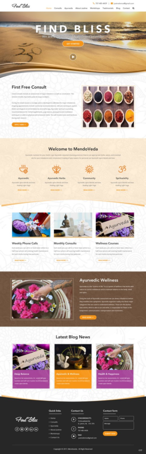 Wordpress Design by pb for at One yOga | Design: #13509004