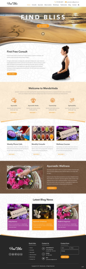 Wordpress Design by pb for at One yOga | Design: #13509006