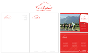 Stationery & Logo | SwissRetreat - Swim Bike + Run Holidays in the Alps | Diseño de Papelería por Viktorijan