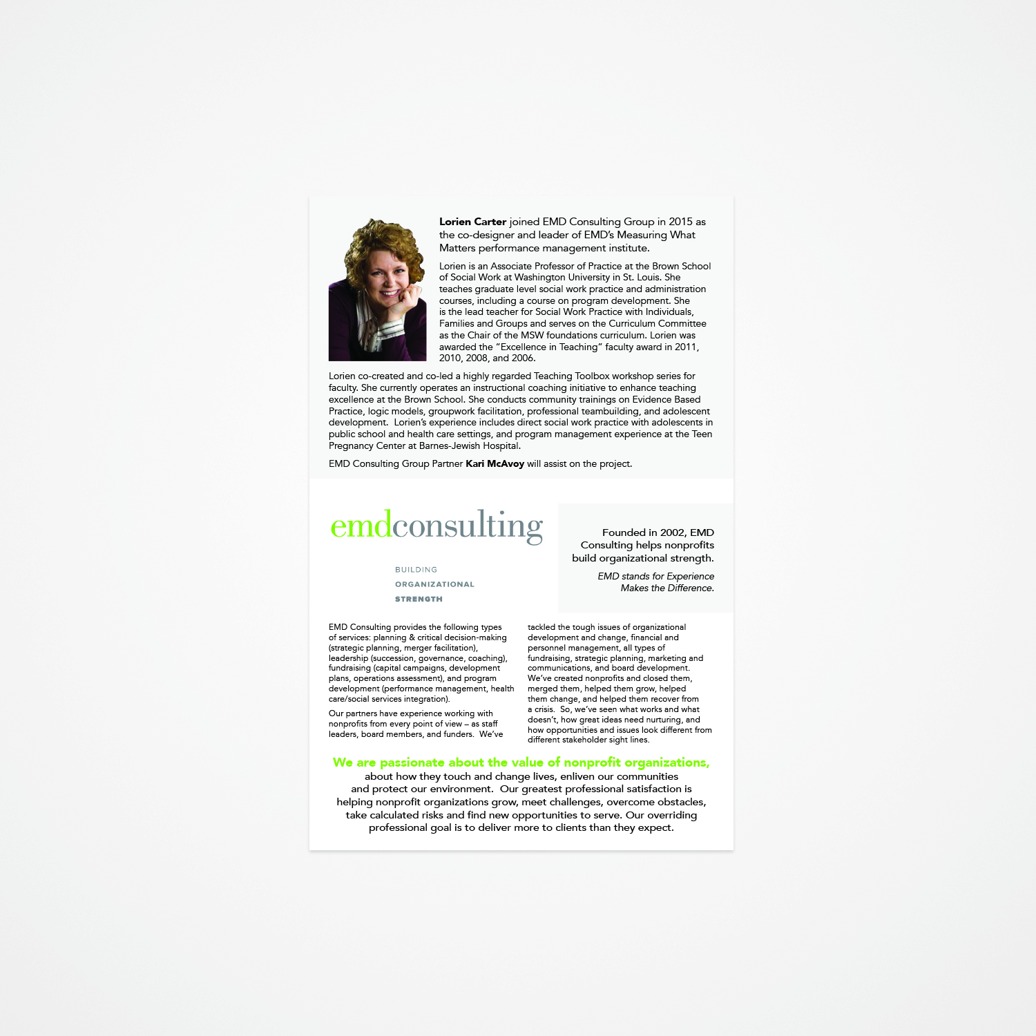 Brochure Design by Isabella Short for EMD Consulting Group | Design #13309551