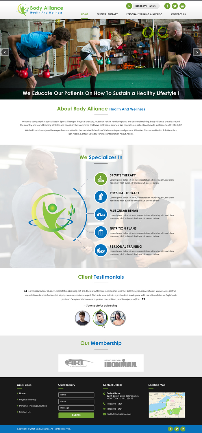Web Design by Creative Design for Body Alliance LLC | Design #13510917