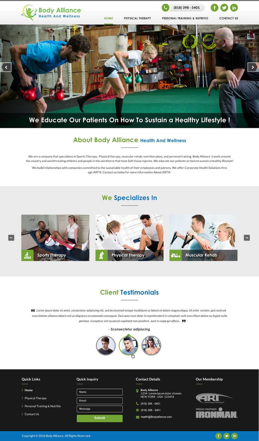 Diseño Web por Creative Design para Body Alliance LLC | Diseño #13510919