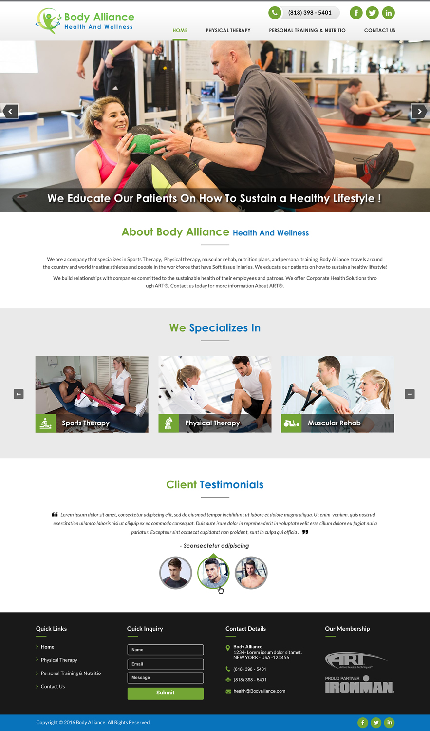Web Design by Creative Design for Body Alliance LLC | Design #13510920