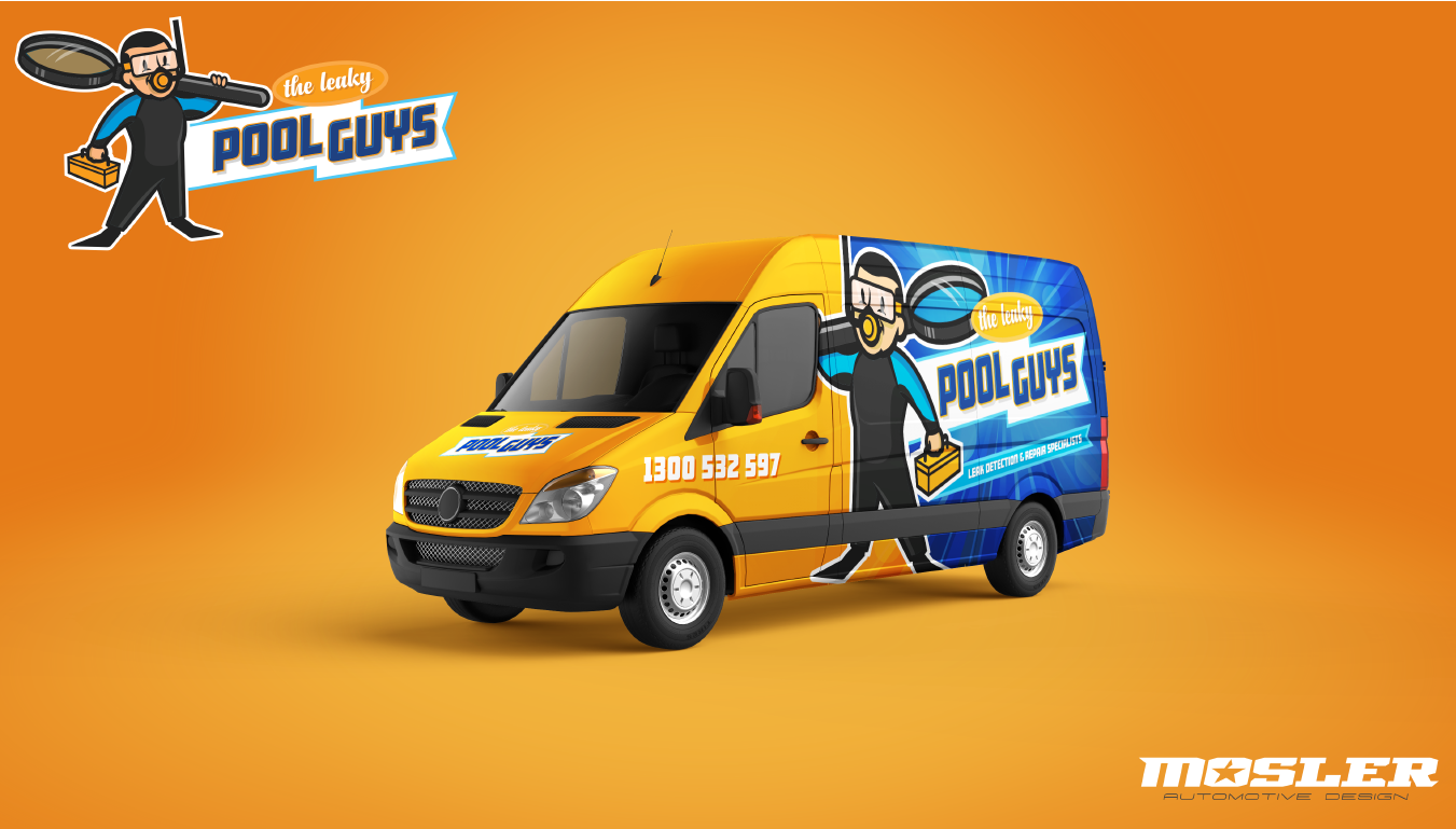 Logo Design by Mosler Automotive Design for The Leaky Pool Guys | Design #16976025