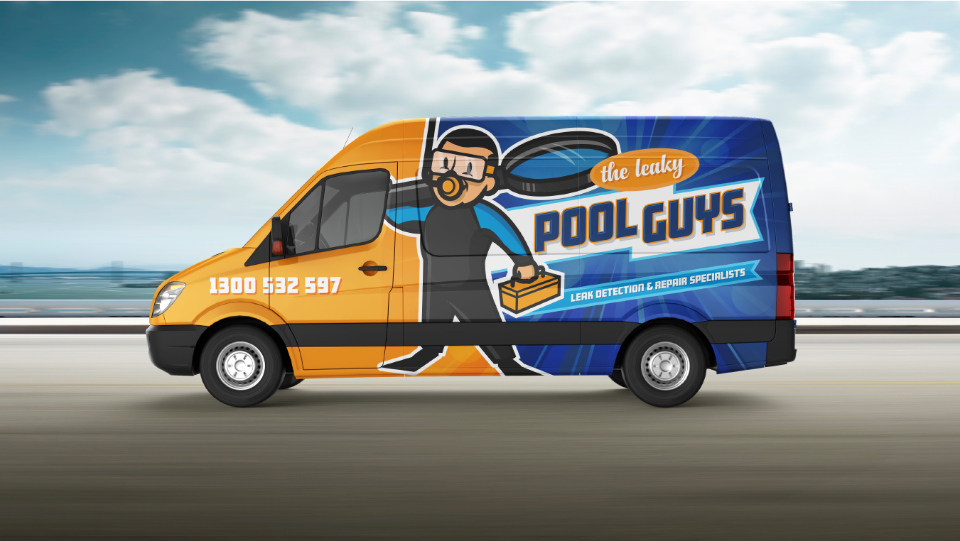 Logo Design by Mosler Automotive Design for The Leaky Pool Guys | Design #16976039