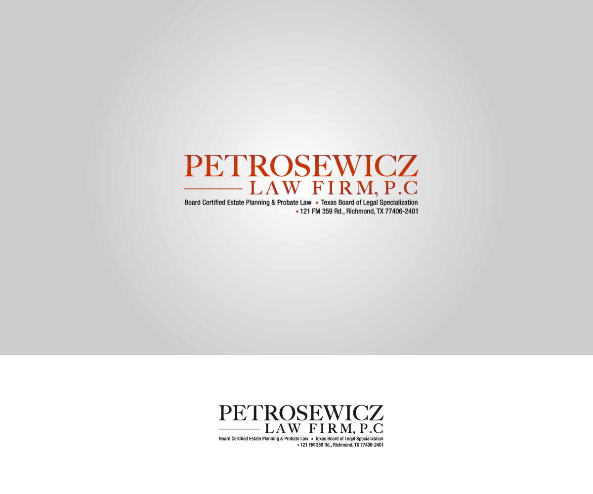 Logo-Design von aglaronde23 für Petrosewicz Law Firm, P.C. | Design #13349096