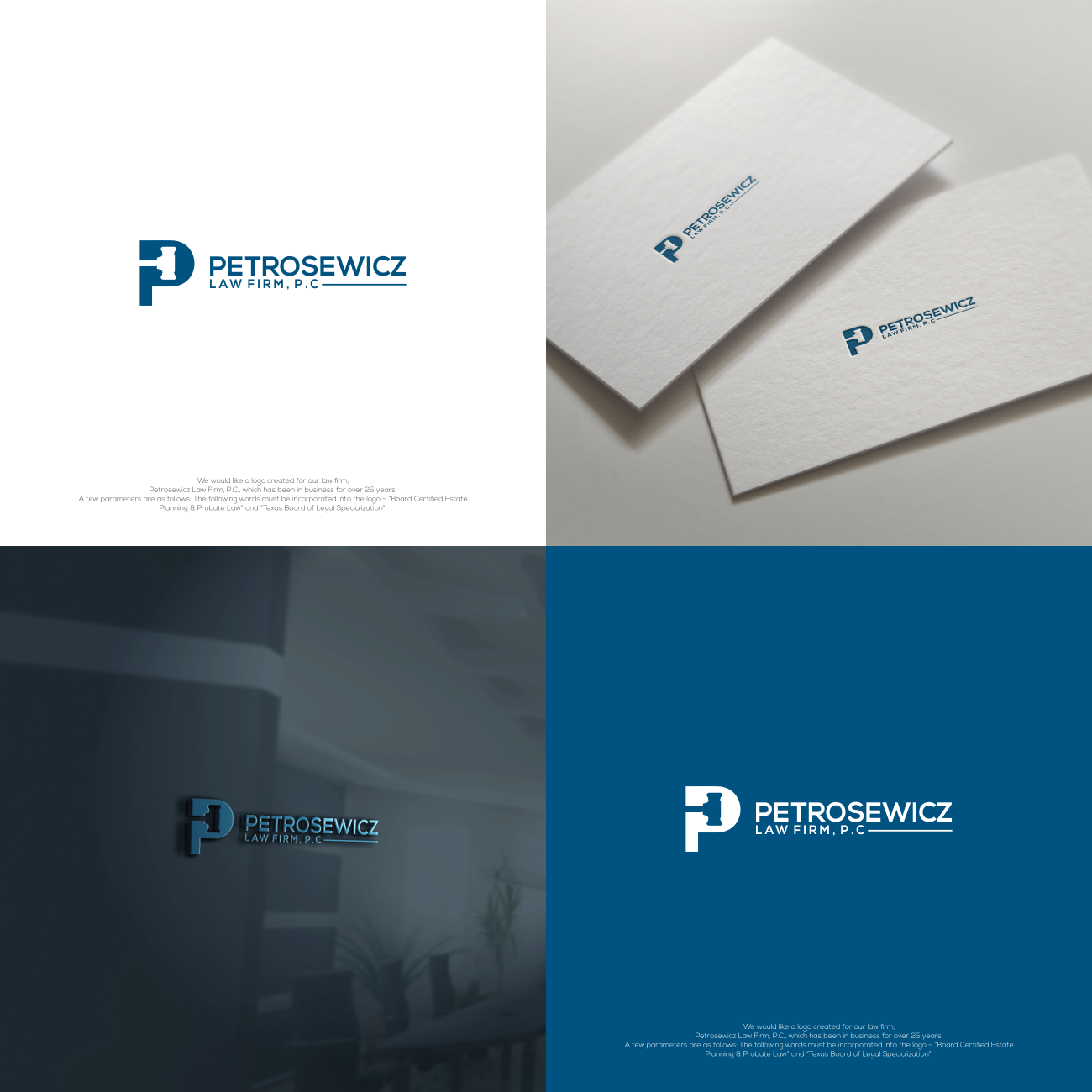 Logo Design by jenggot_merah_ for Petrosewicz Law Firm, P.C. | Design #13412818