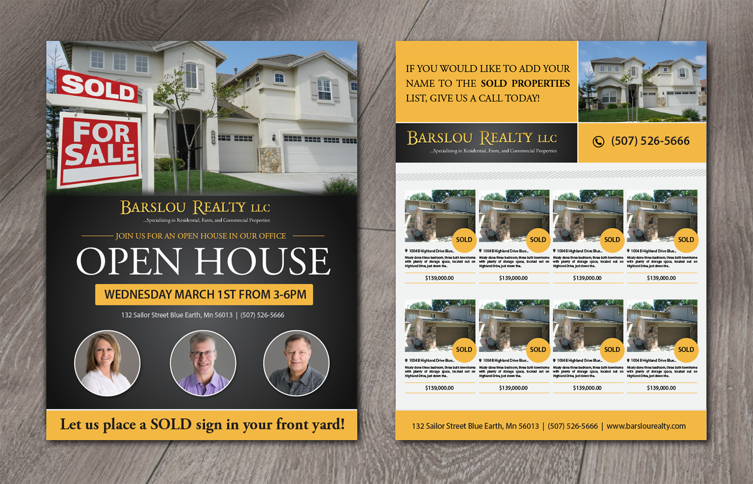 Flyer Design by alex989 for Barslou Realty, LLC | Design #13366295