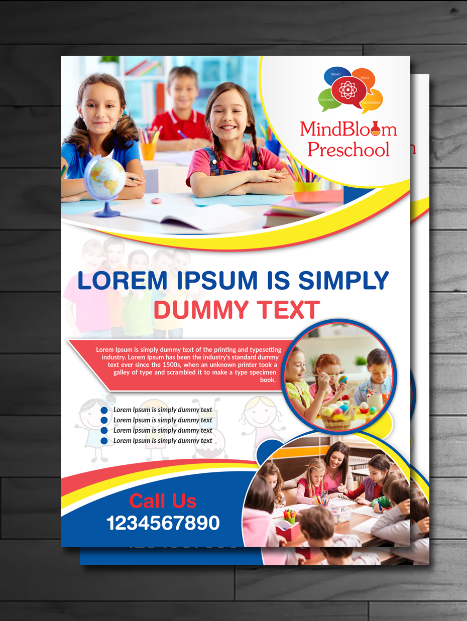 Elegant Playful Childcare Flyer Design For Mindbloom Preschool By