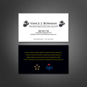 Business Card for Luxury Hospitality Industry Career Seeker | Business Card Design by Dezero