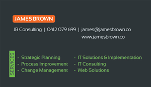 Visitenkarten-Design von Krishna für James Brown Consulting | Design #2463197