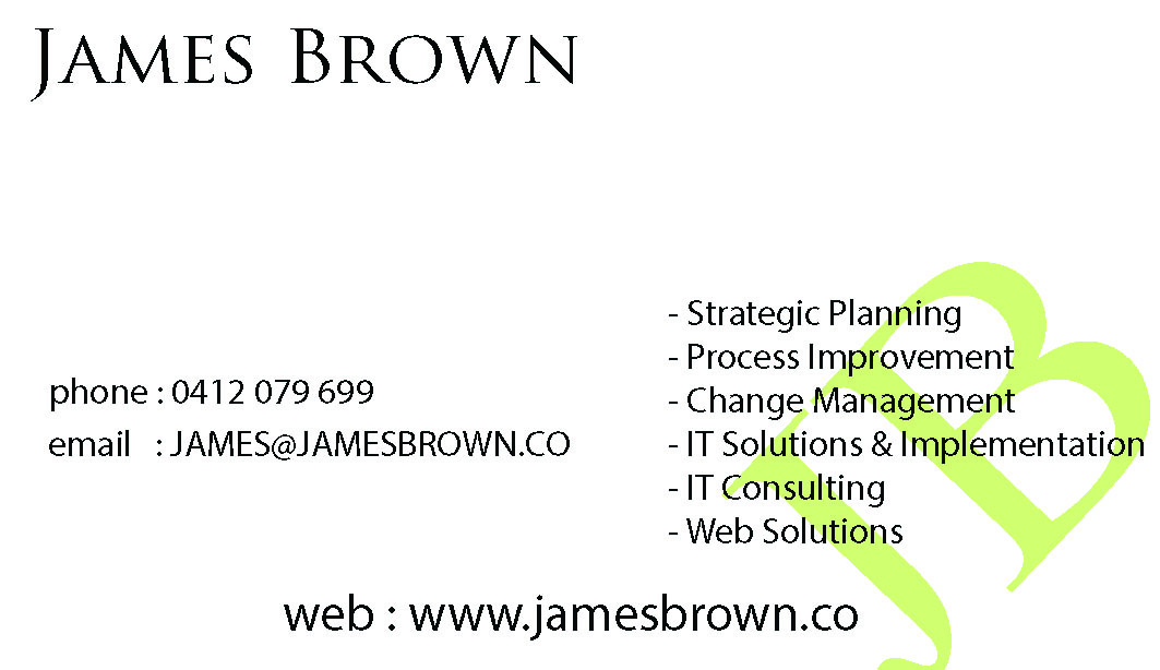 Business Card Design by Aiman Saeed for James Brown Consulting | Design #2471852