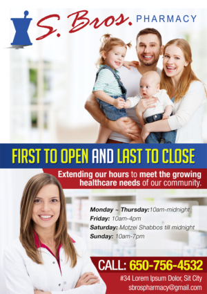 Flyer-Design von Ichansanity für S Bros Pharmacy | Design: #13387286