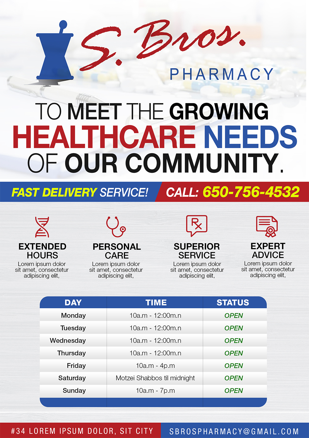 Flyer Design by Ichansanity for S Bros Pharmacy | Design #13402645