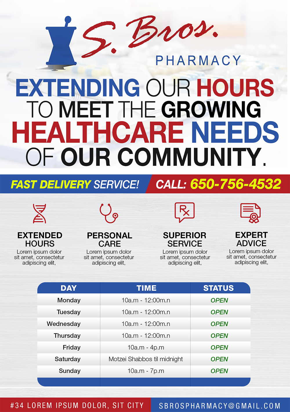Flyer Design by Ichansanity for S Bros Pharmacy | Design #13402883