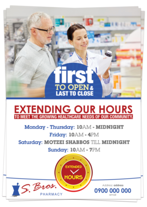 Flyer Design by UrbainFX for S Bros Pharmacy | Design: #13387749