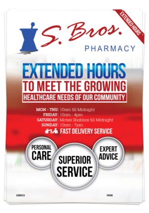 Flyer Design by UrbainFX for S Bros Pharmacy | Design: #13403716