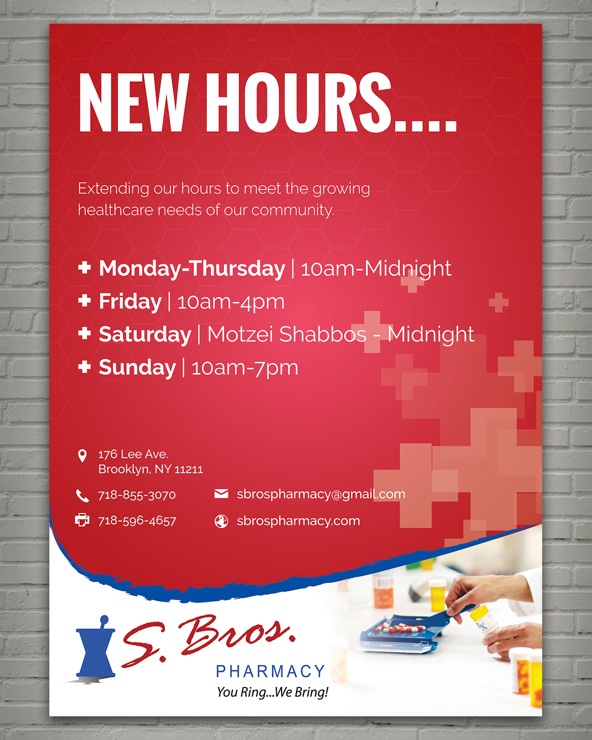Bold, Serious, Pharmacy Flyer Design for S Bros Pharmacy by sun_design