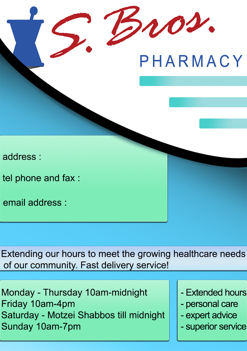 Flyer Design by Shamz for S Bros Pharmacy | Design #13404905