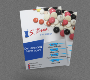 Diseño de Flyer por Kowzi para S Bros Pharmacy | Diseño: #13383233