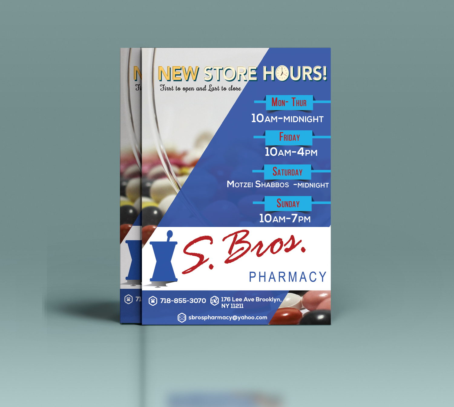 Diseño de Flyer por Kowzi para S Bros Pharmacy | Diseño #13386474