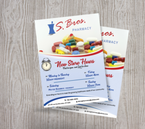 Flyer-Design von Kowzi für S Bros Pharmacy | Design: #13388032
