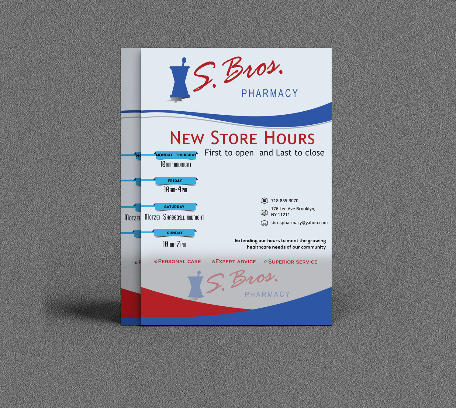 Flyer-Design von Kowzi für S Bros Pharmacy | Design #13390570