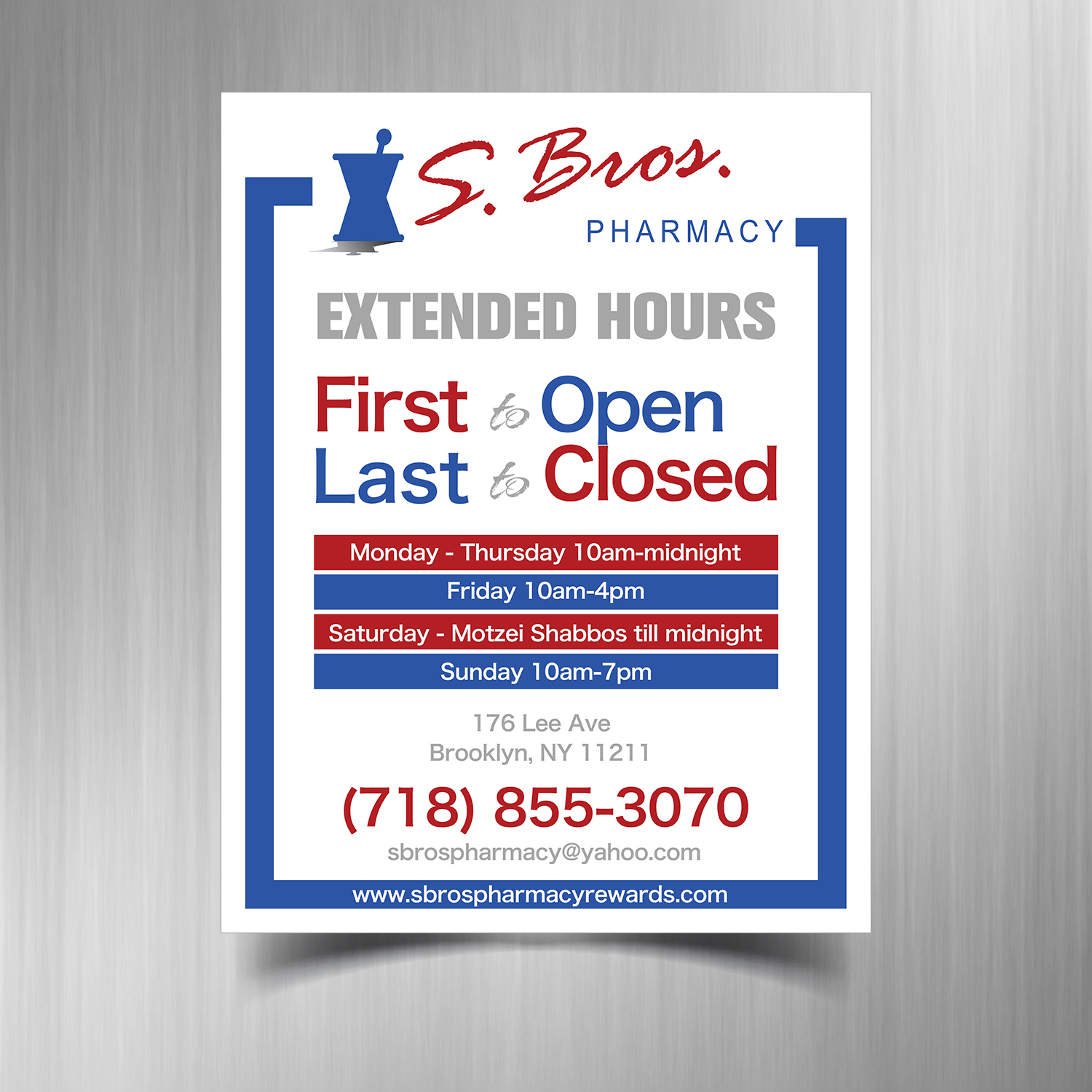 Bold, Serious, Pharmacy Flyer Design for S Bros Pharmacy by