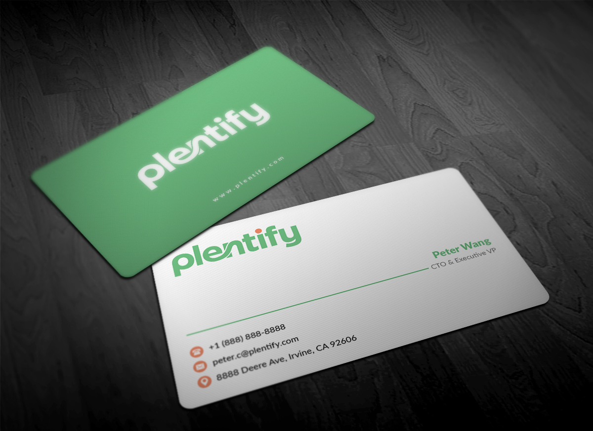 Business Card Design by Pointless Pixels India for Plentify | Design #13368291
