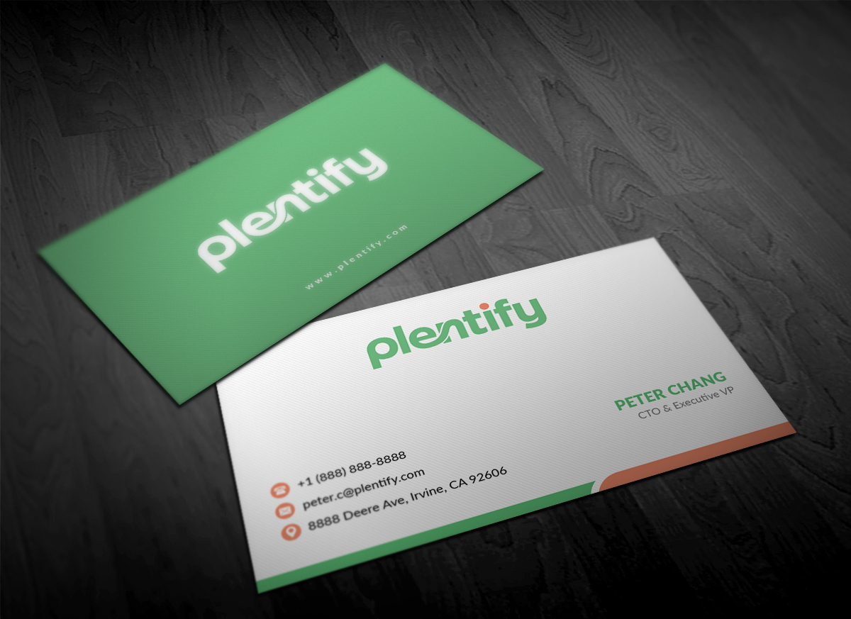 Visitenkarten-Design von Pointless Pixels India für Plentify | Design #13368334