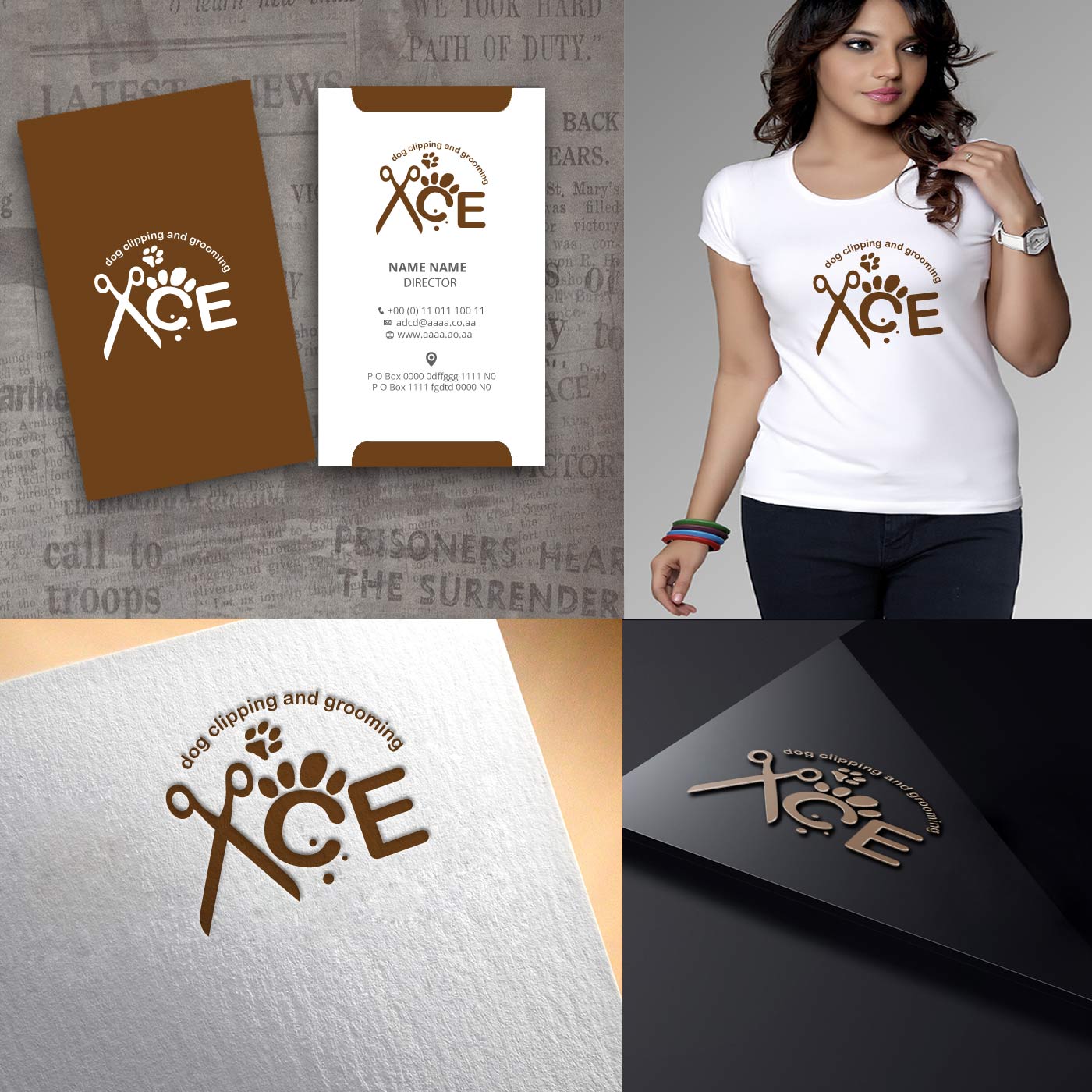 Logo Design by zebronicgraphic for ACE dog clipping and grooming | Design #13606880