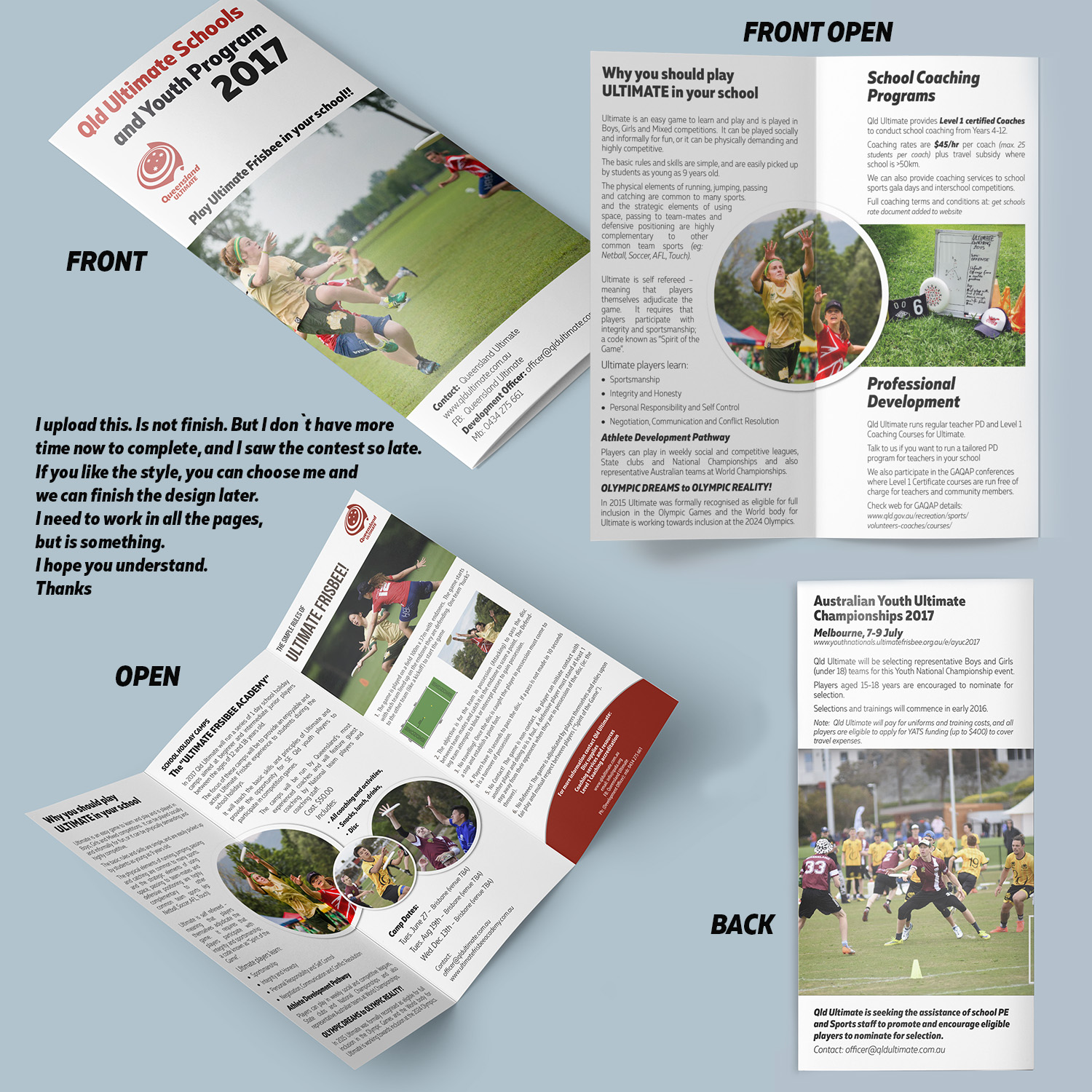 Flyer Design by daflagel for QLD Ultimate | Design #13407549
