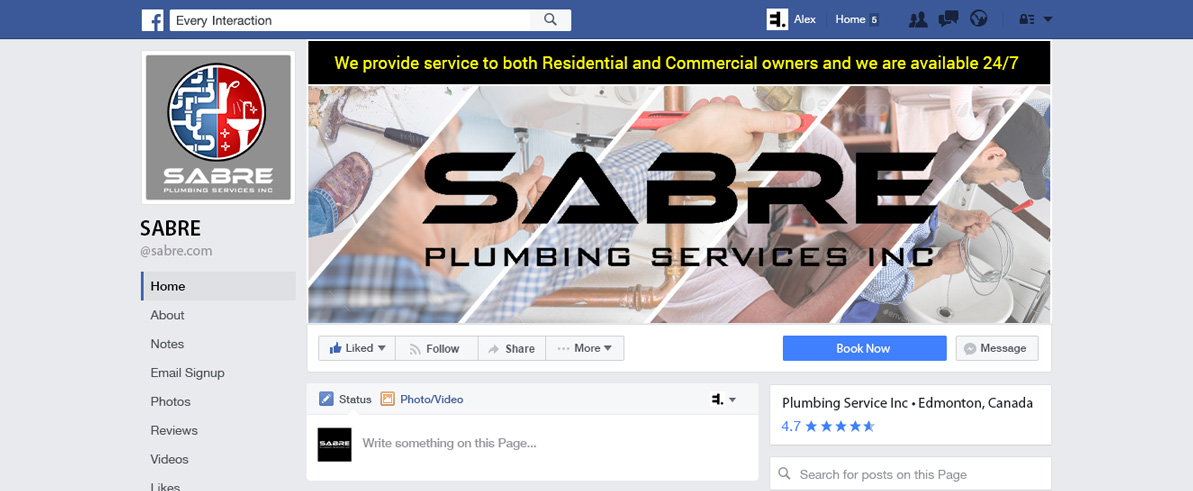 Facebook-Design von rdesign12 für Sabre Plumbing Services | Design #13462348
