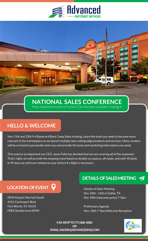Invitation Design by Lucky Striker for Advanced Merchant Services | Design: #2465196