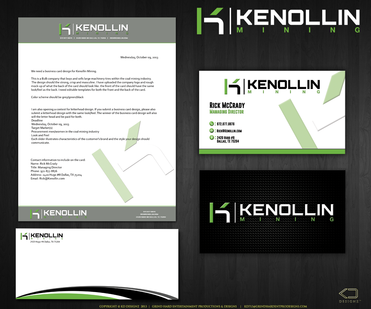 Business Card Design by KD Designz for Kenollin Mining | Design #2484988