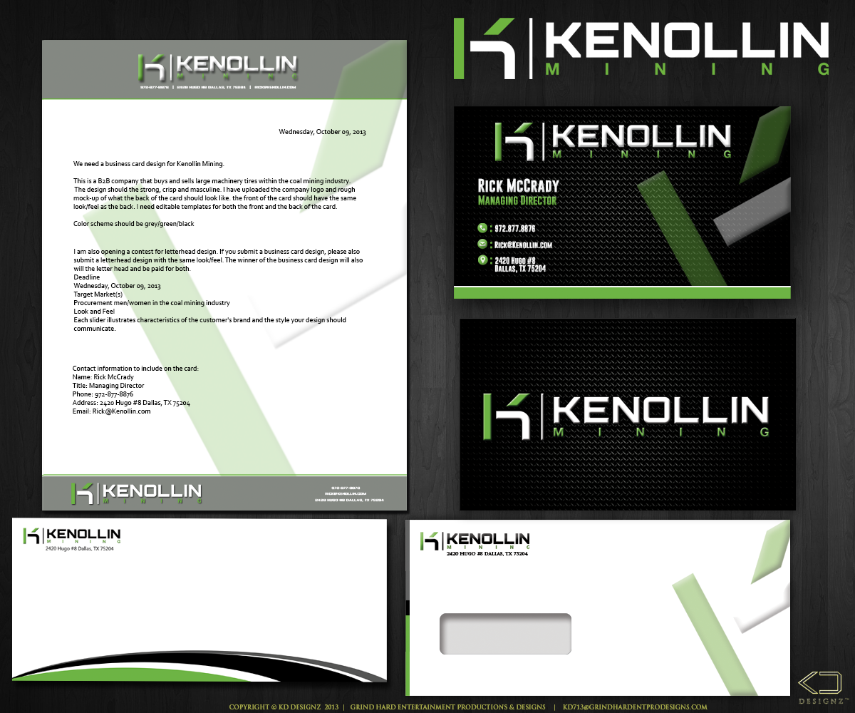Business Card Design by KD Designz for Kenollin Mining | Design #2489081