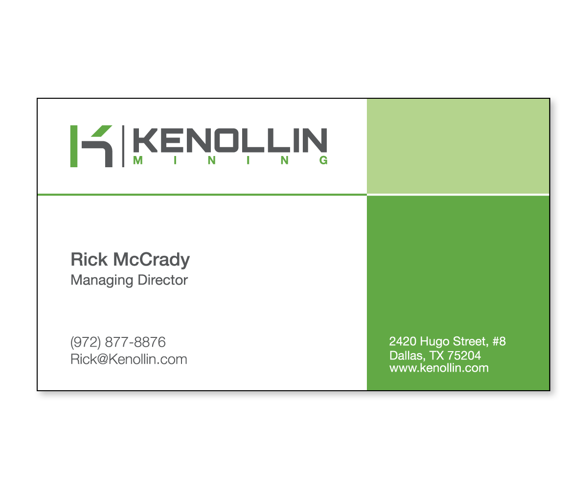 Business Card Design by rmintzes for Kenollin Mining | Design #2473471