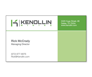Business Card Design by rmintzes for Kenollin Mining | Design: #2473475