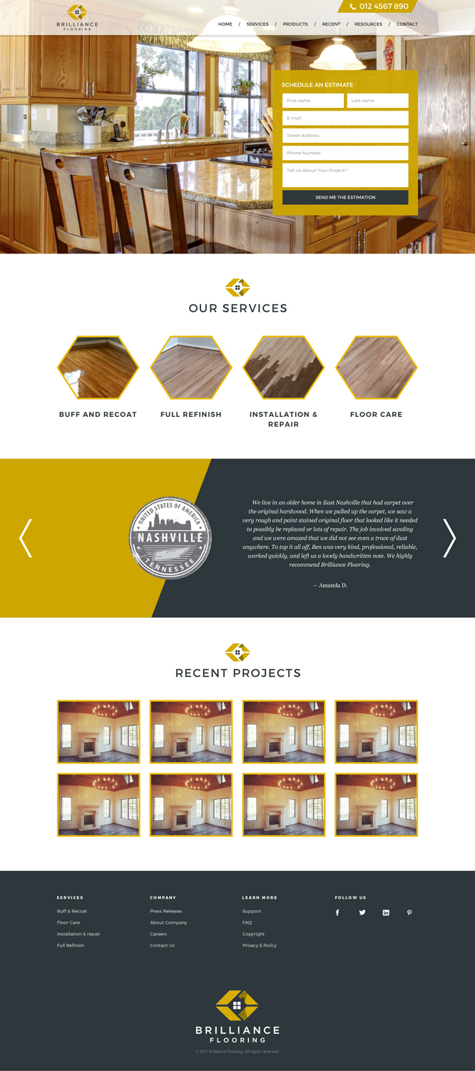 Web Design by Lauren for Brilliance Flooring | Design #13408823