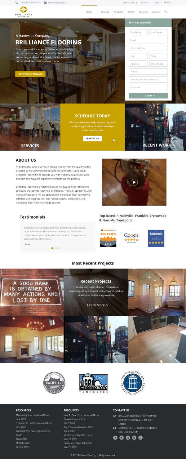 Web Design by TechWise for Brilliance Flooring | Design #13403417