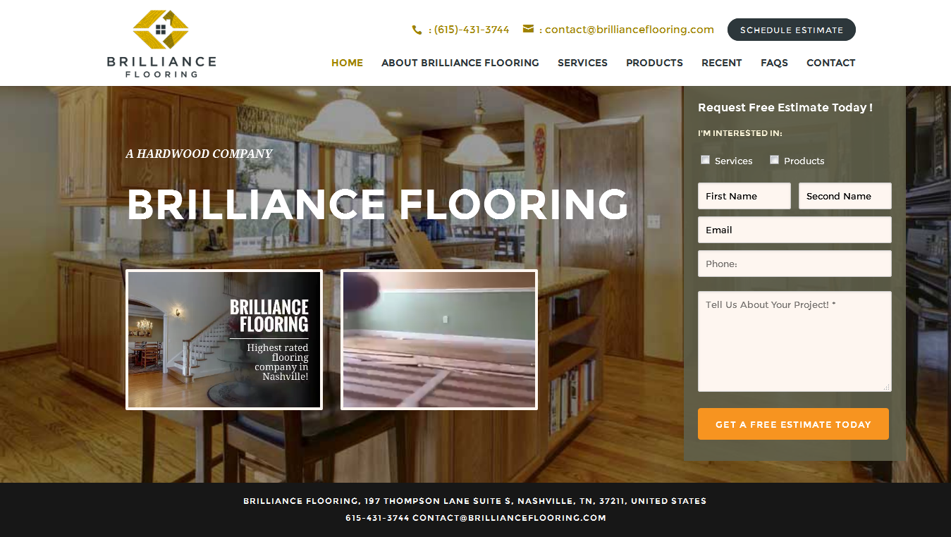 Web Design par CharaFathimalil pour Brilliance Flooring | Design #13408959