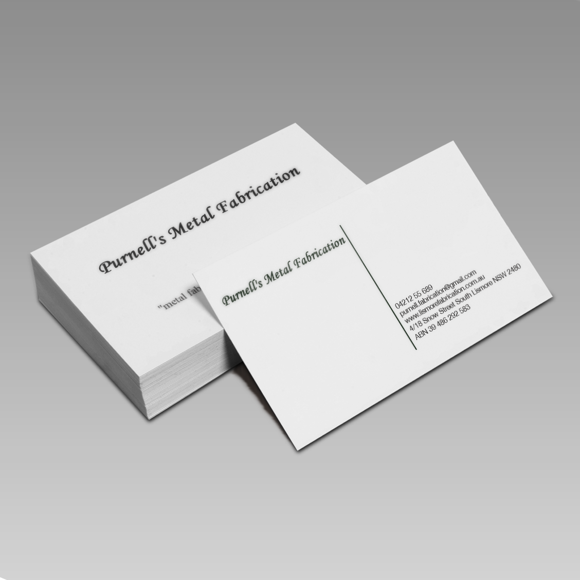Elegant, Playful, Business Business Card Design for Purnell's Metal