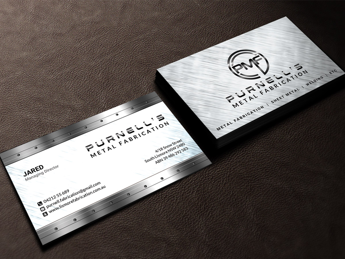 75 Elegant Playful Business Card Designs for Purnell's Metal