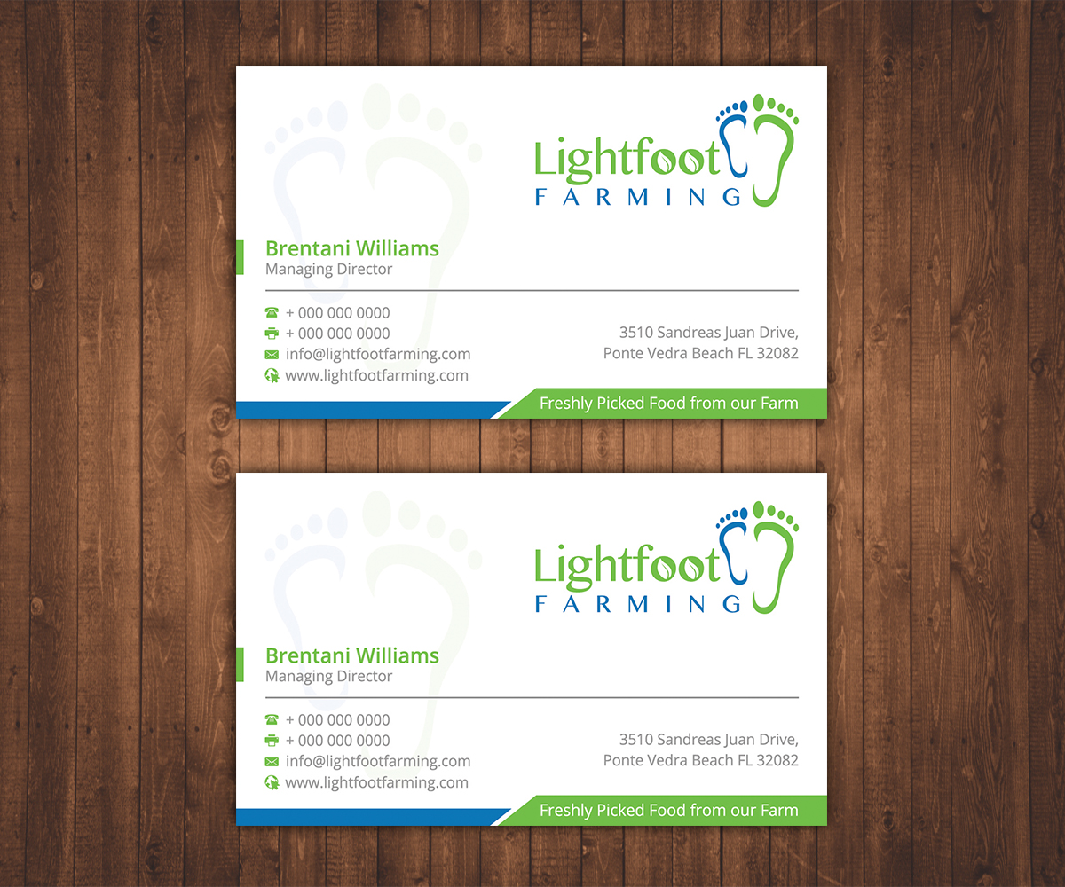 Design de Carte de Visite par Stylez Designz pour Lighfoot Farming | Design #13740426
