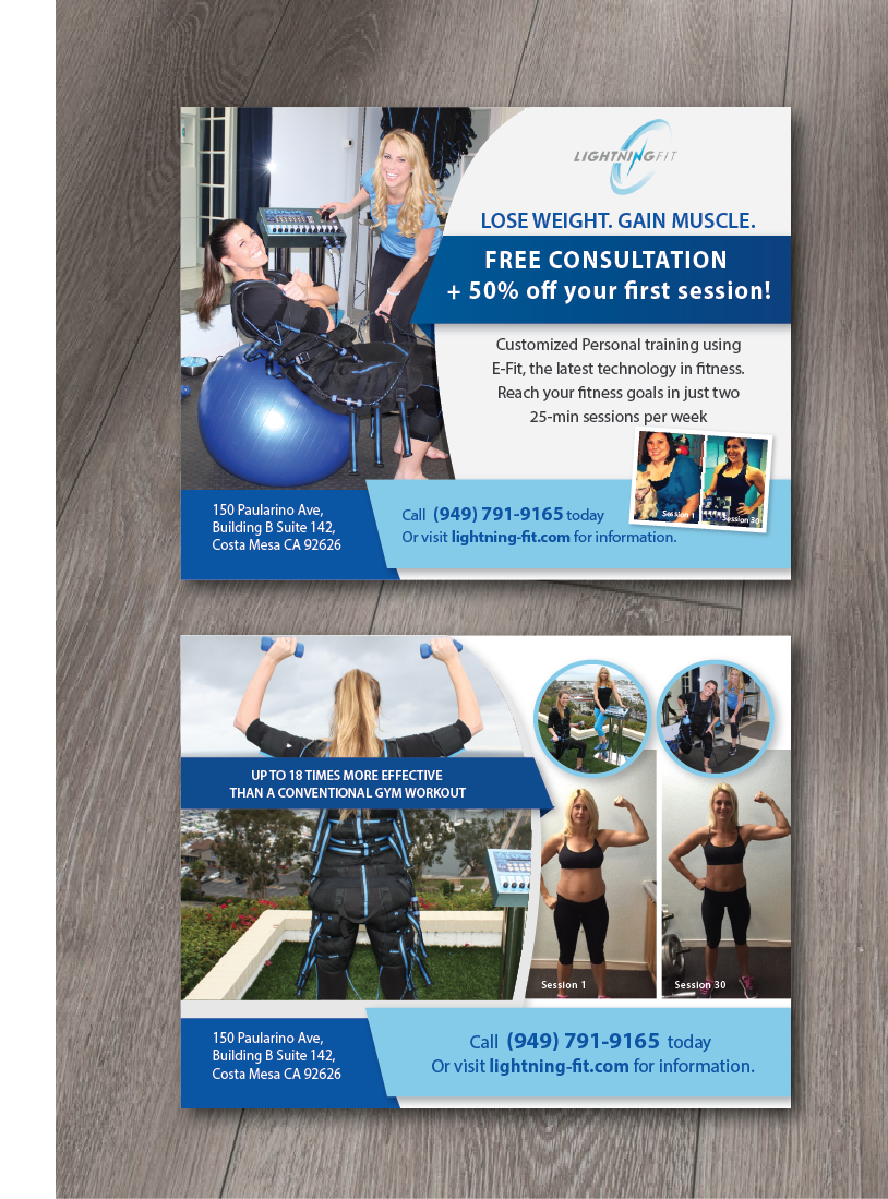 Postcard Design by alex989 for Lightning Fit | Design #13427674