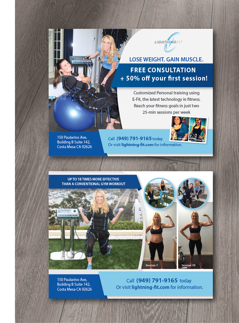 Postcard Design by alex989 for Lightning Fit | Design #13427675