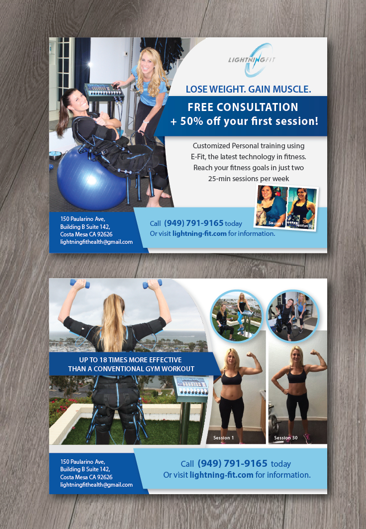 Postcard Design by alex989 for Lightning Fit | Design #13449592