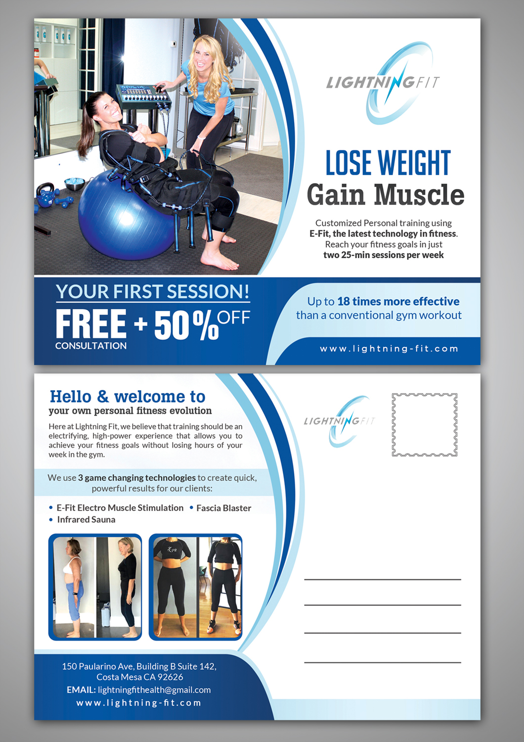 Postcard Design by debdesign for Lightning Fit | Design #13421381